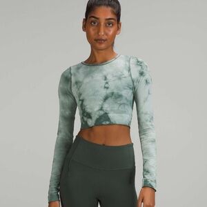 BAG INCLUDED Lululemon Ebb to Street long sleeve - green marble.